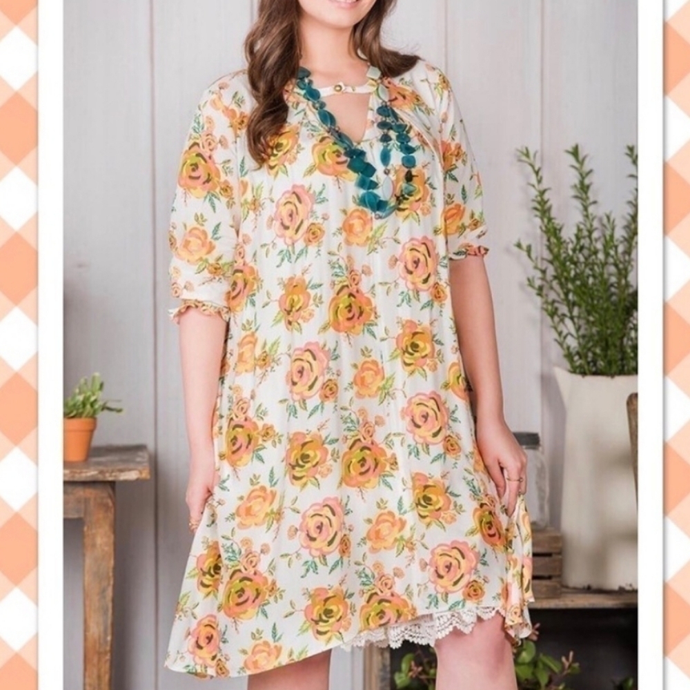 Matilda Jane | Trapeze Ruffled Sleeve Floral Dress